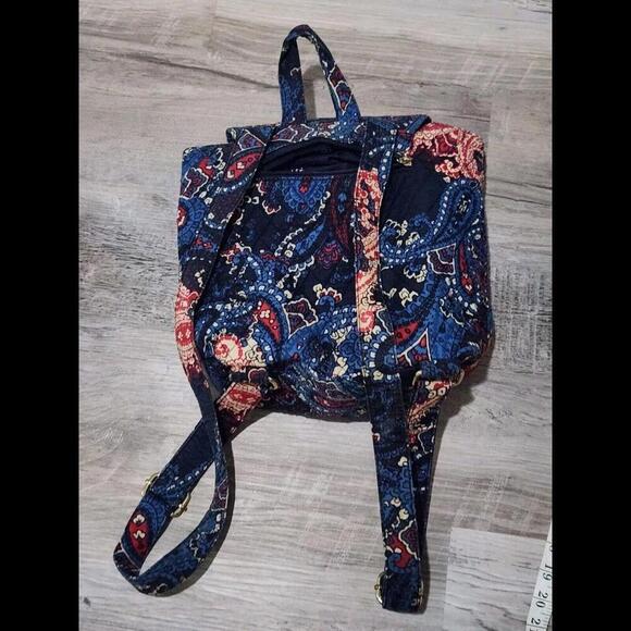 Tommy Hilfiger Backpack Small Bookbag Paisley Blue Red - Picture 2 of 7